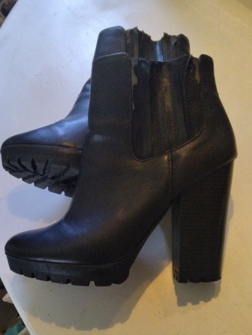 Candie's Black Platform Chelsea Block Heel Booties
